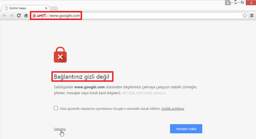 Bağlantınız Gizli Değil Hatası Nedir?